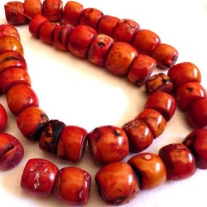 Lot of 44 pieces Large Red Coral round Beads